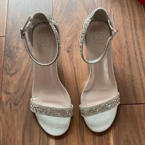David Bridal Raquel silver shoes